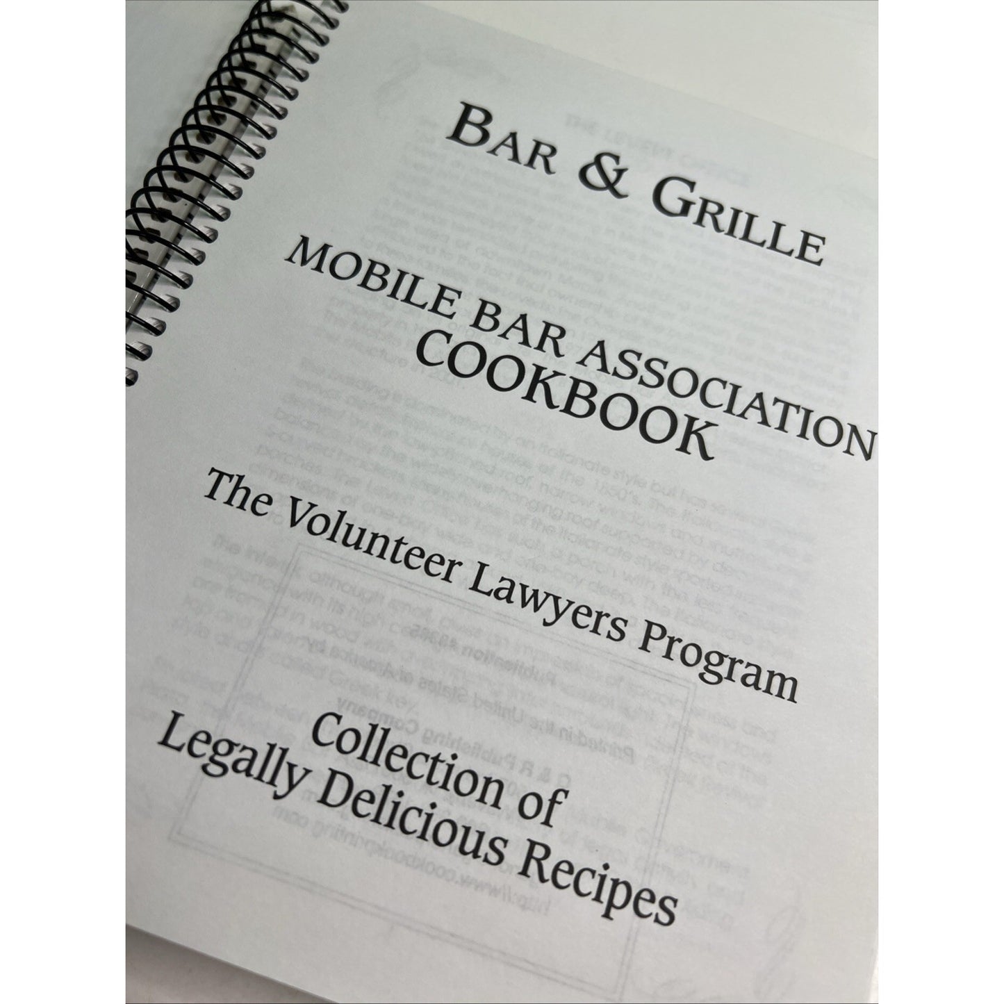 2001 Cookbook Mobile AL Bar Association Volunteer Lawyers Program Recipes