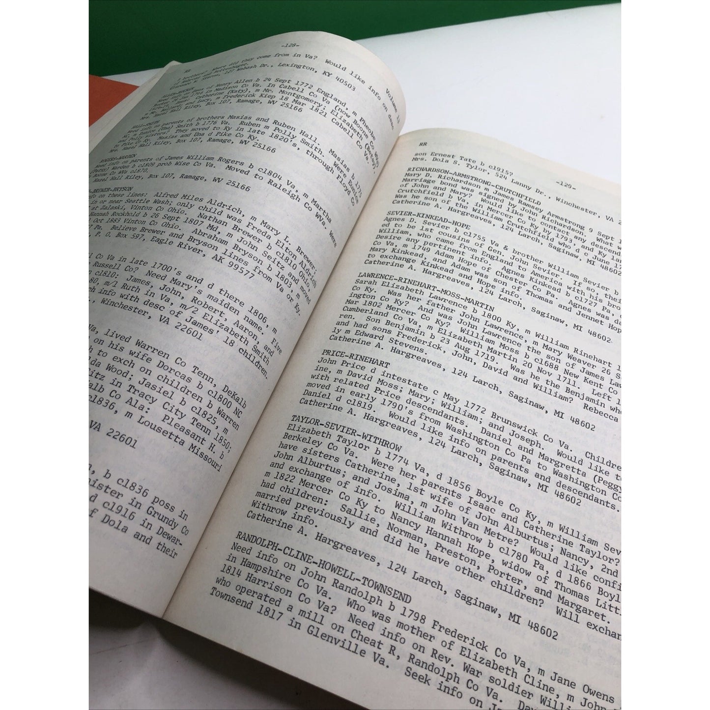 Ridge Runners Volume X111 1981 William Yates Genealogy Pedigree Family Record