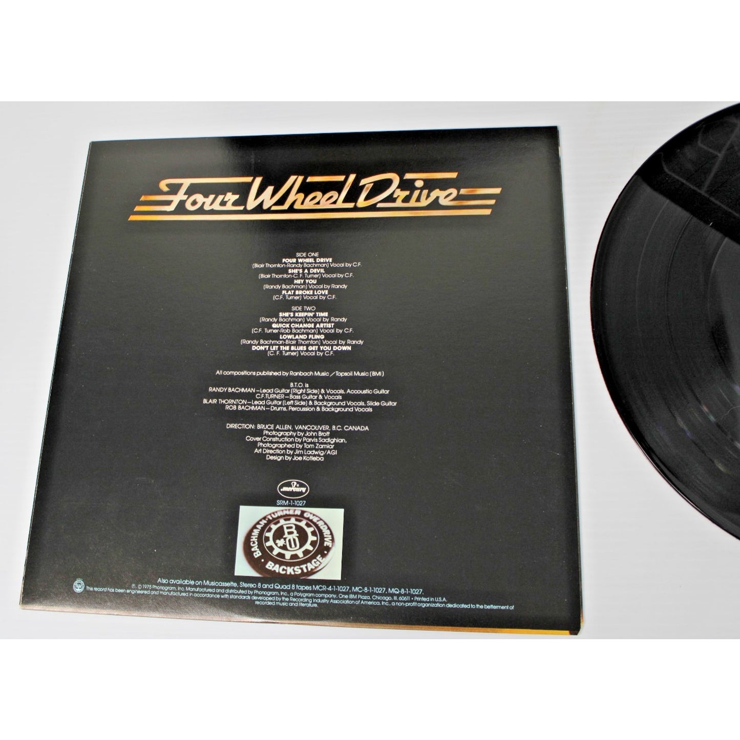 Four Wheel Drive BACHMAN TURNER OVERDRIVE VINYL LP 1975 MERCURY RECORDS- NM!