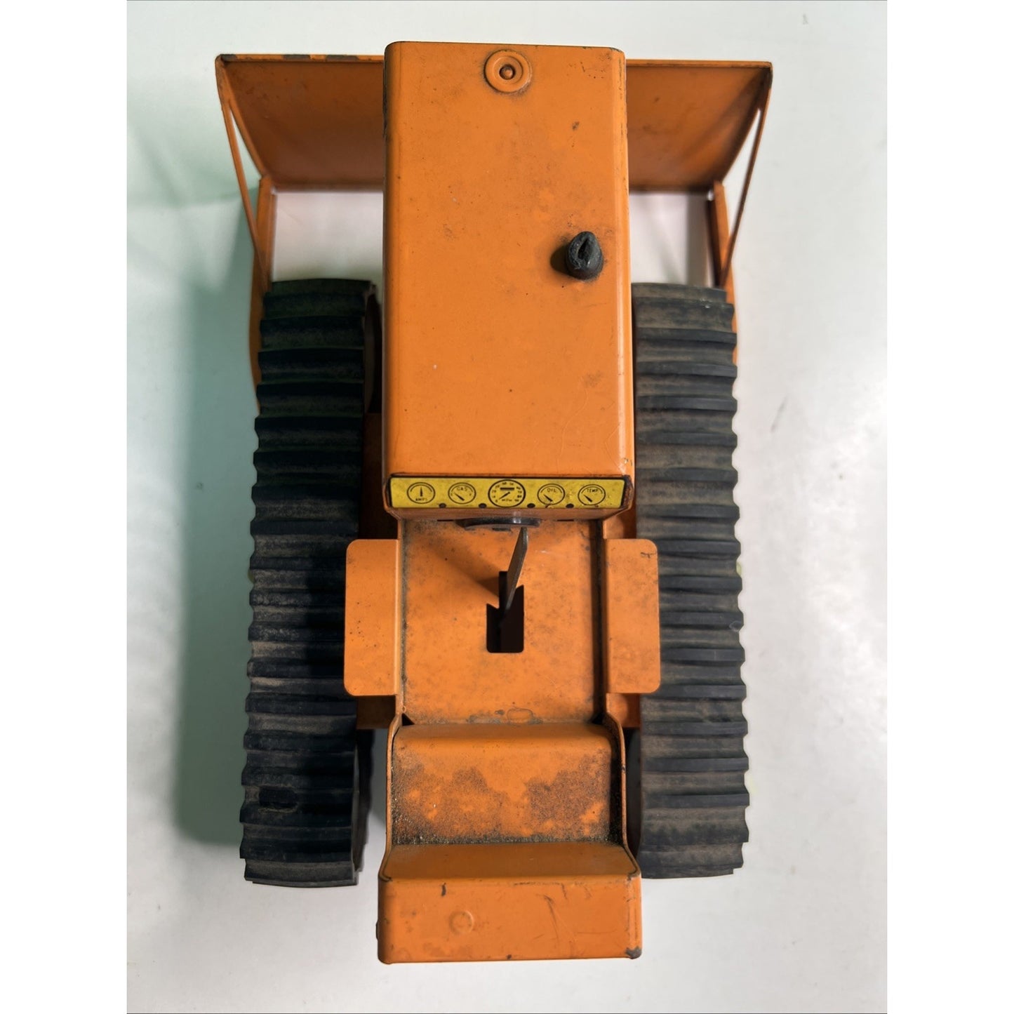 Vintage Orange 1960's Mighty Tonka Toys Bulldozer Pressed Steel Original No. 100