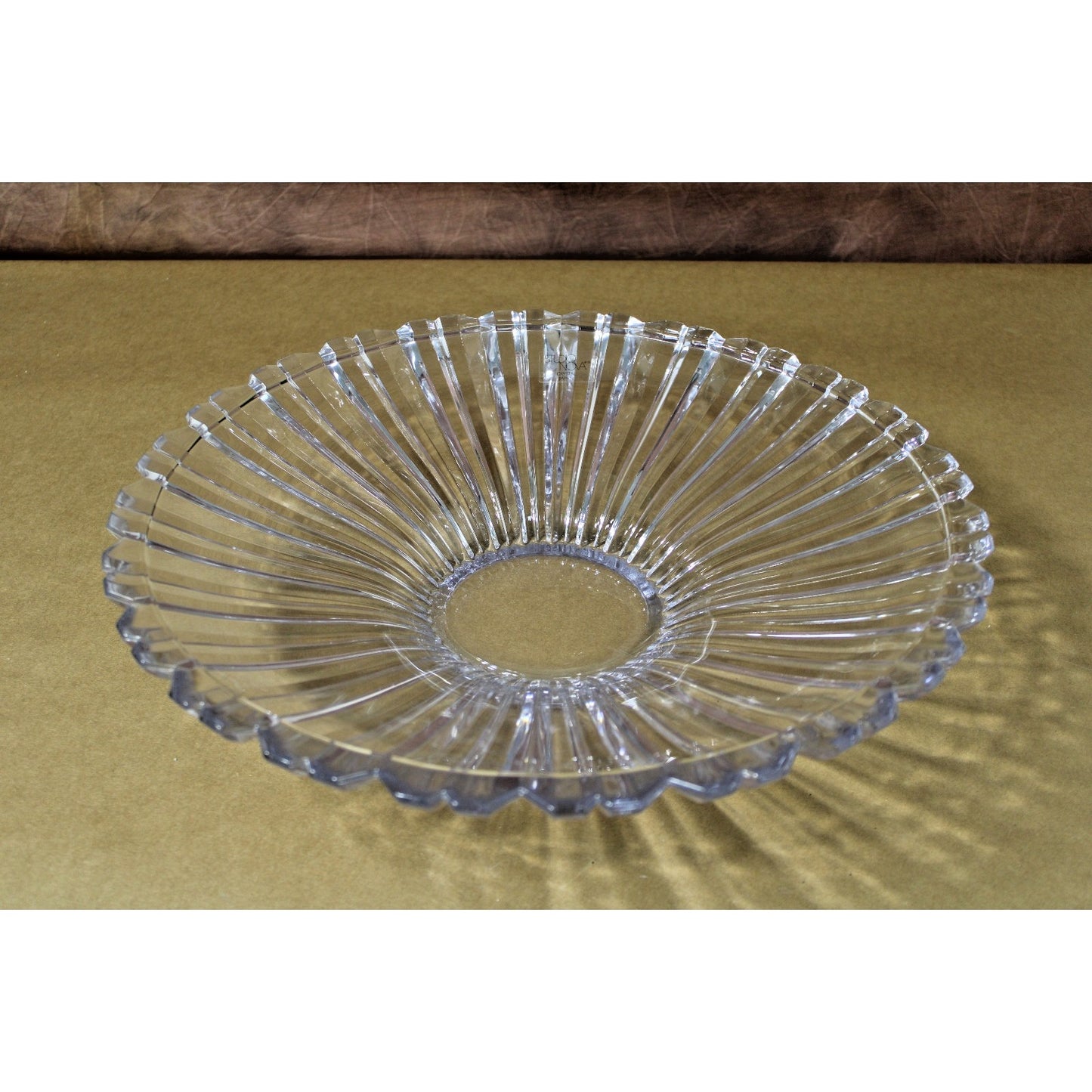 Mikasa Crystal Glass Centerpiece Platter Nova Japan Faceted Bowl HUGE 14.7"