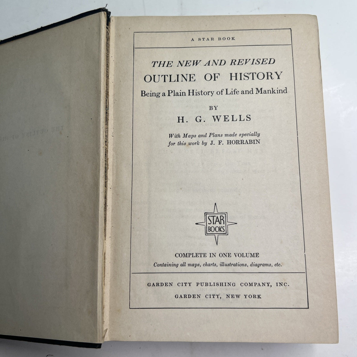 The Outline of History by H.G. Wells Edition 1931 HC Book New And Revised