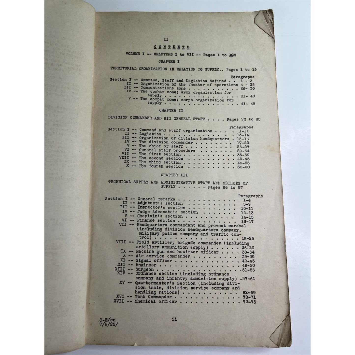 Command, Staff & Logistics Vol 2 Fort Leavenworth Kansas 1925 General Service