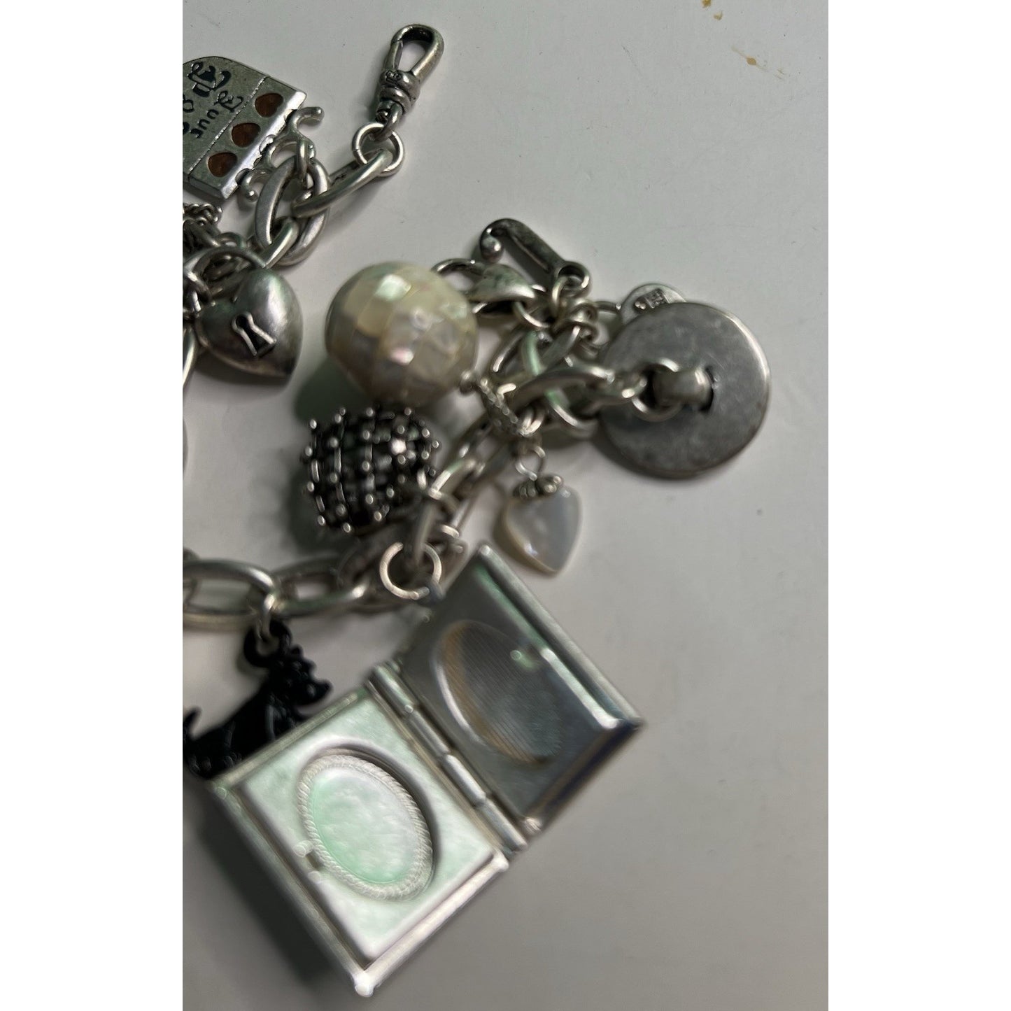 Vintage Juicy Couture Charm Bracelet With Charms & Original Box 7”