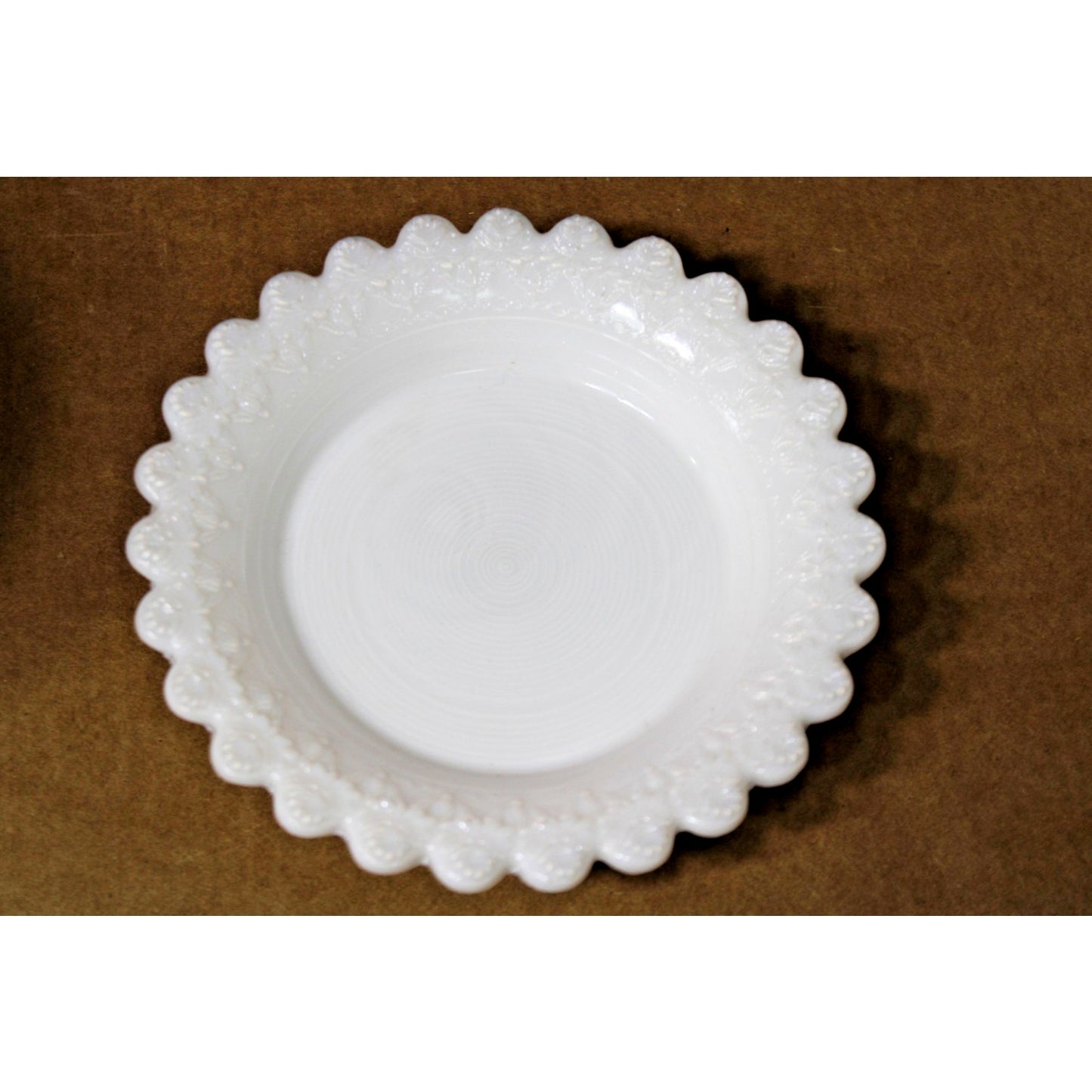 Vintage Milk Glass MMA Metropolitan Museum of Art 5” Flower Pot With Saucer