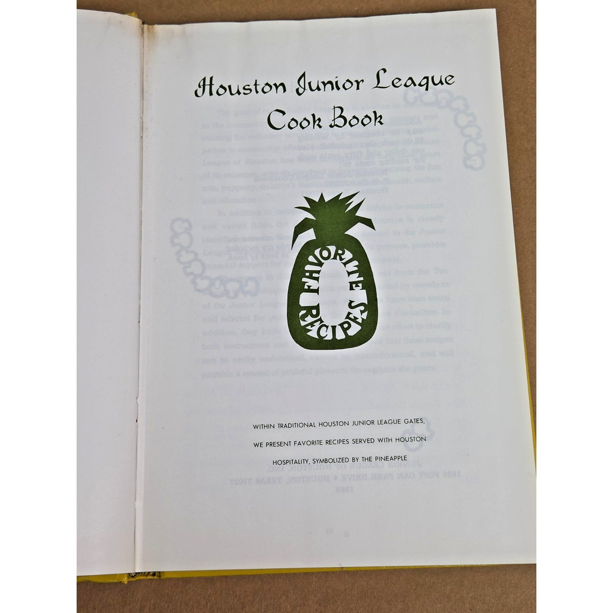 Vintage 1968 Houston Junior League Cook Book - 1st Edition Texas TX Recipes