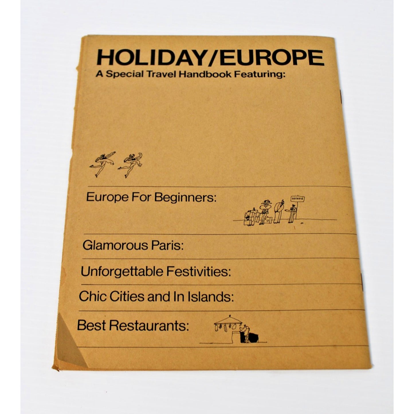 Vintage 1969 HOLIDAY Magazine Europe Travel Handbook, Best Restaurants Festivals