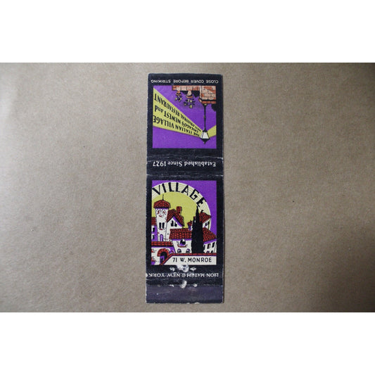 Vintage Mid Century Matchbook The Italian Village Chicago Illinois