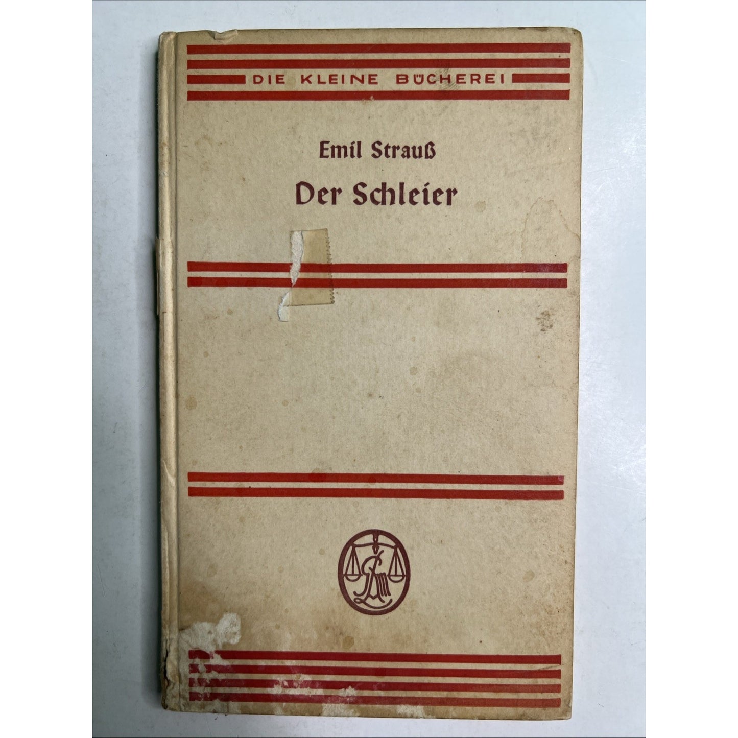 1931 German Book “The Veil” by Emil Straub ExLibrary Hardcover