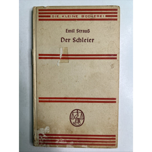 1931 German Book “The Veil” by Emil Straub ExLibrary Hardcover