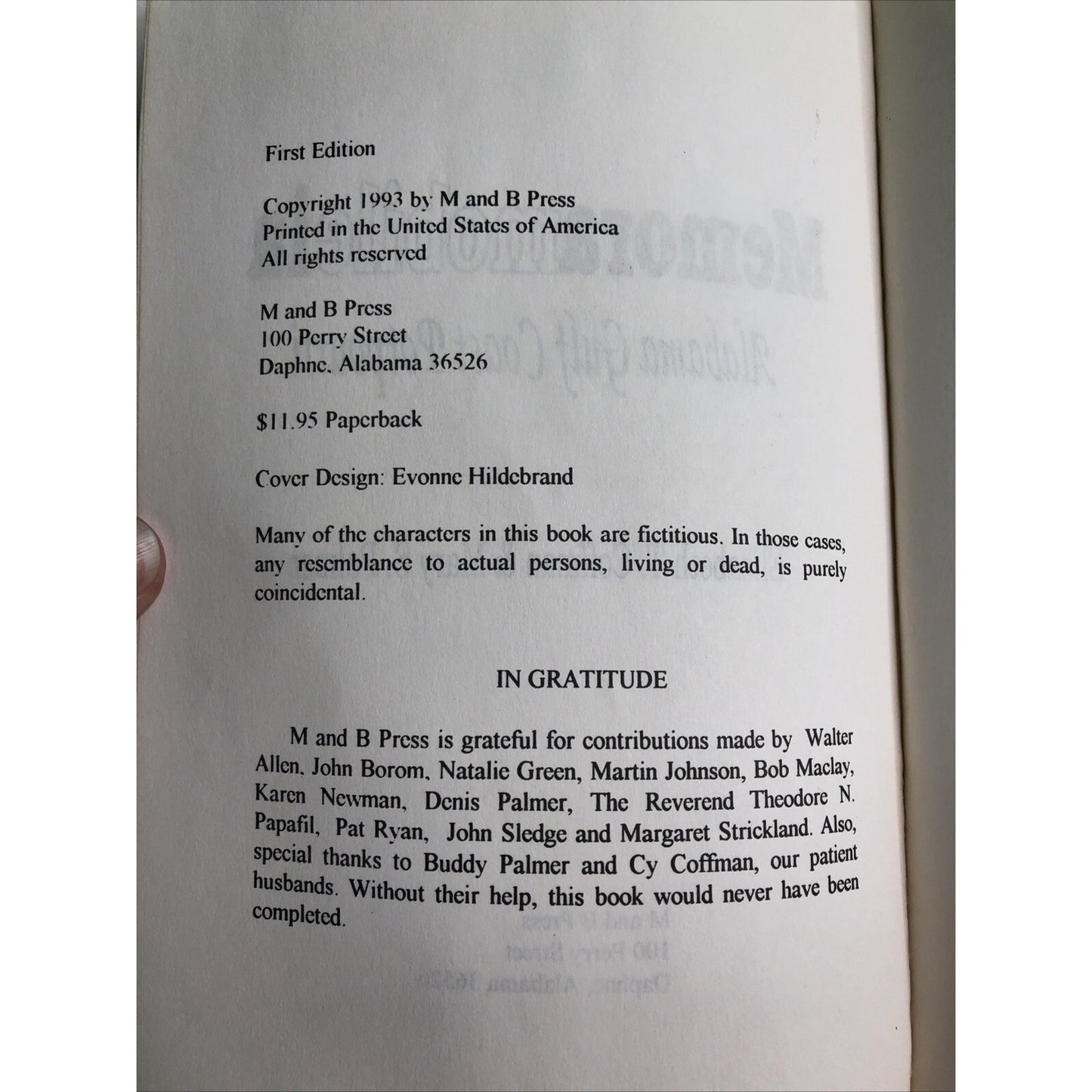 1993 Memoramobileia: Alabama Gulf Coast Potpourri PB Coffman & Palmer SIGNED 1st