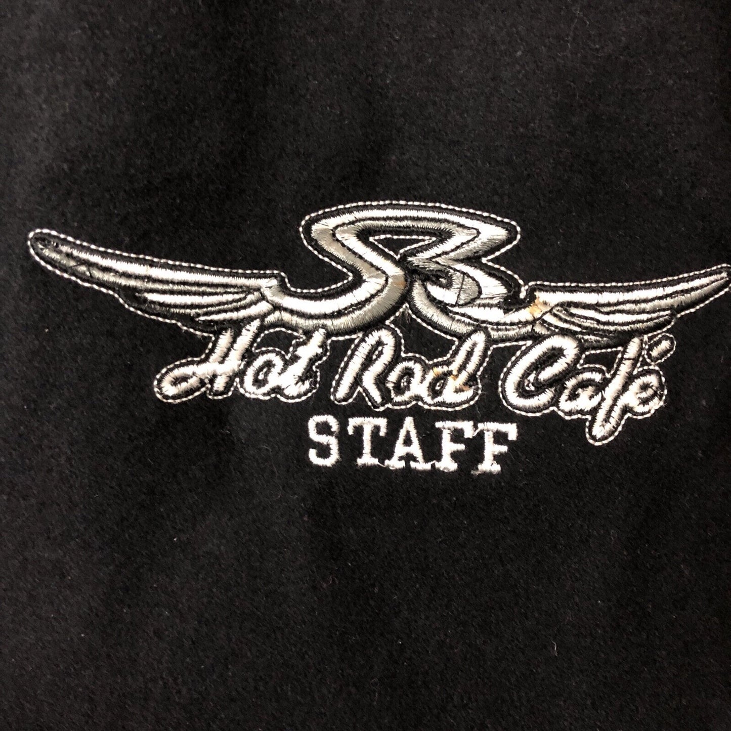 Steve & Barrys Hot Rod Cafe V Eights Rare Bomber Varsity Jacket Men’s L Black
