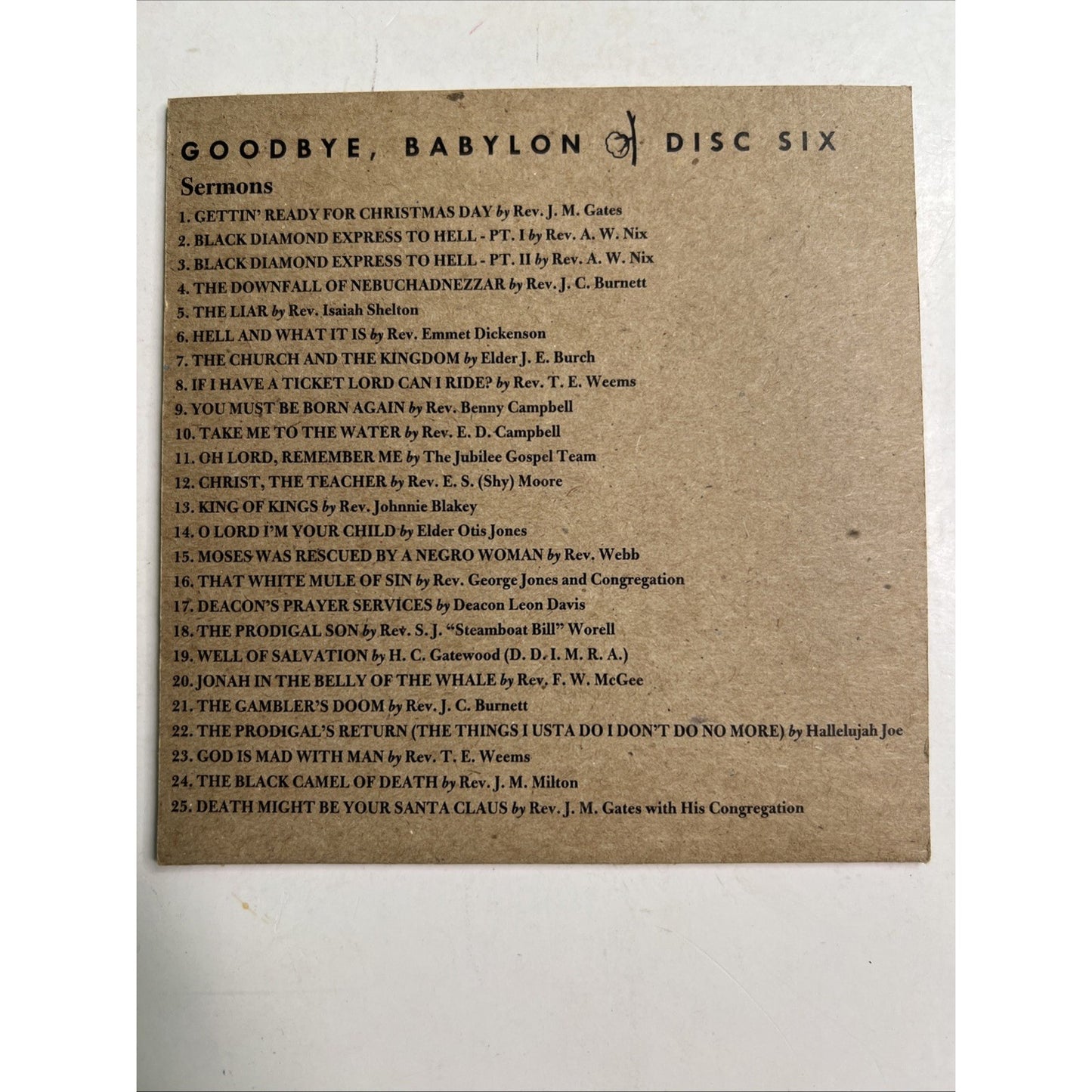 Goodbye Babylon 5 CD (2-6) Box Set Dust-to-Digital 2003 Gospel Music #1 Missing