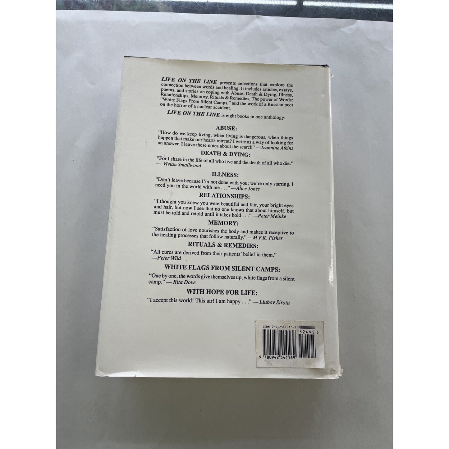 Life on the Line : Selections on Words and Healing by Walker & Roffman 1992