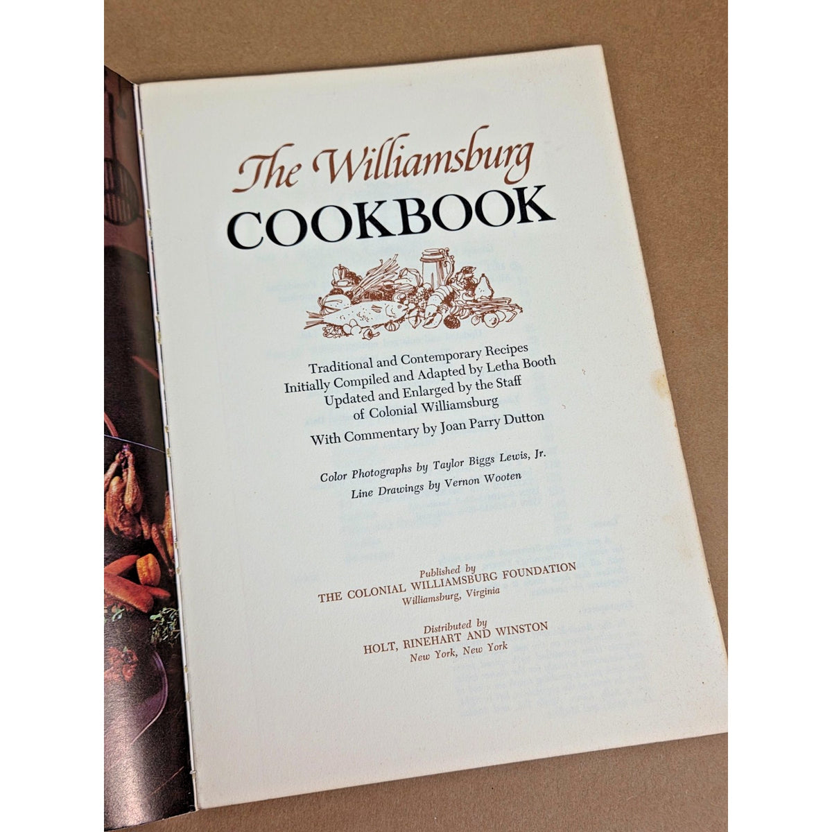 Vintage The Williamsburg Cookbook 1978 Softcover Tavern Recipes Colonial VA