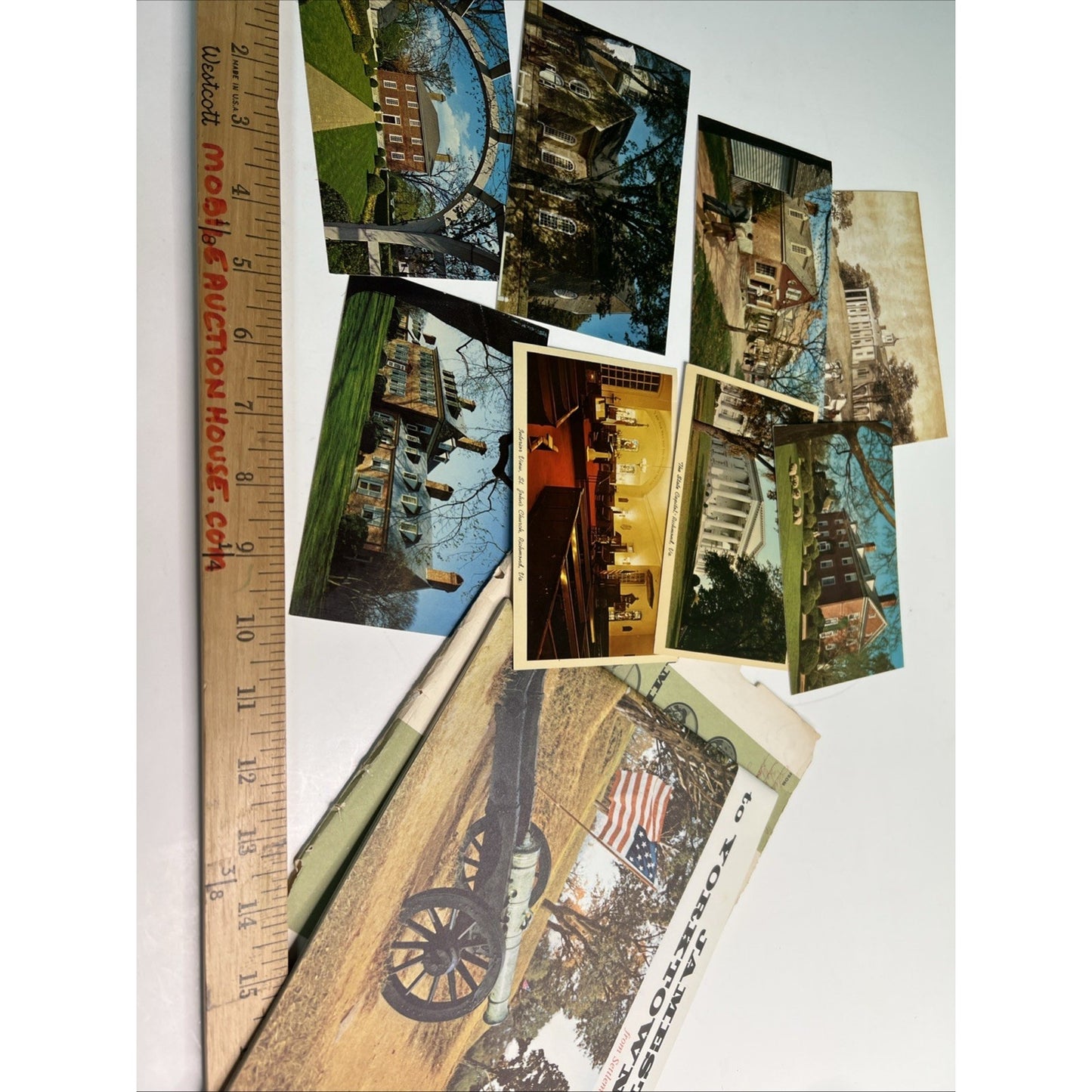 Vintage 1961 Jamestown to Yorktown Guide Book AND Postcard Lot Of 8