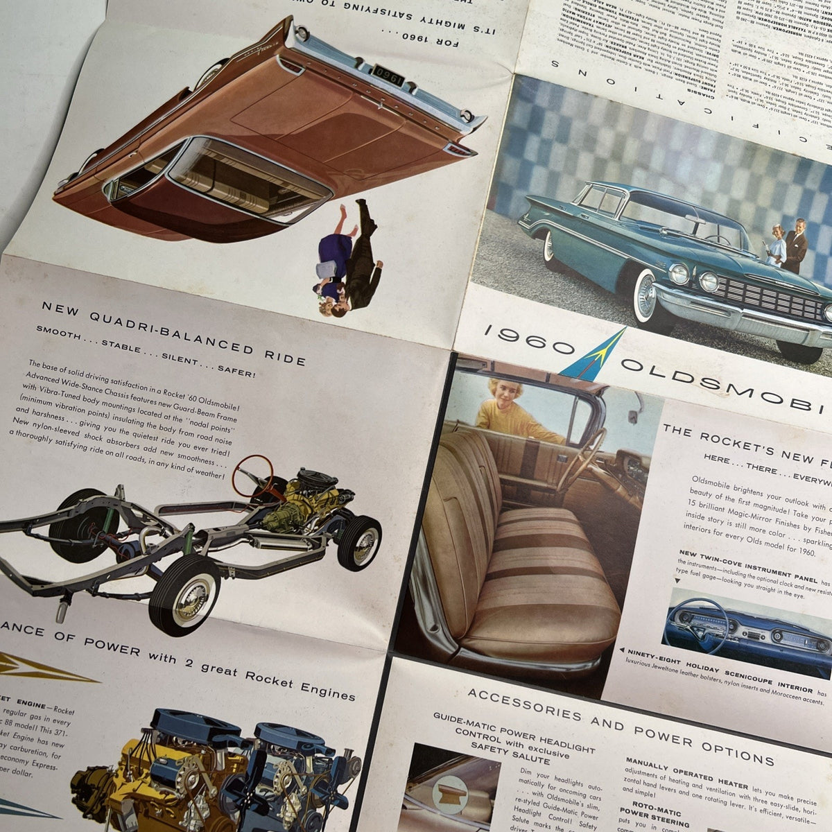 1960 Oldsmobile 98 88 Small Sales Brochure Poster Full Color