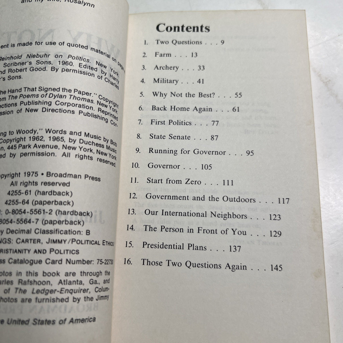 Why Not the Best? Why One Man Is Optimistic by Jimmy Carter 1975 PB Illustrated