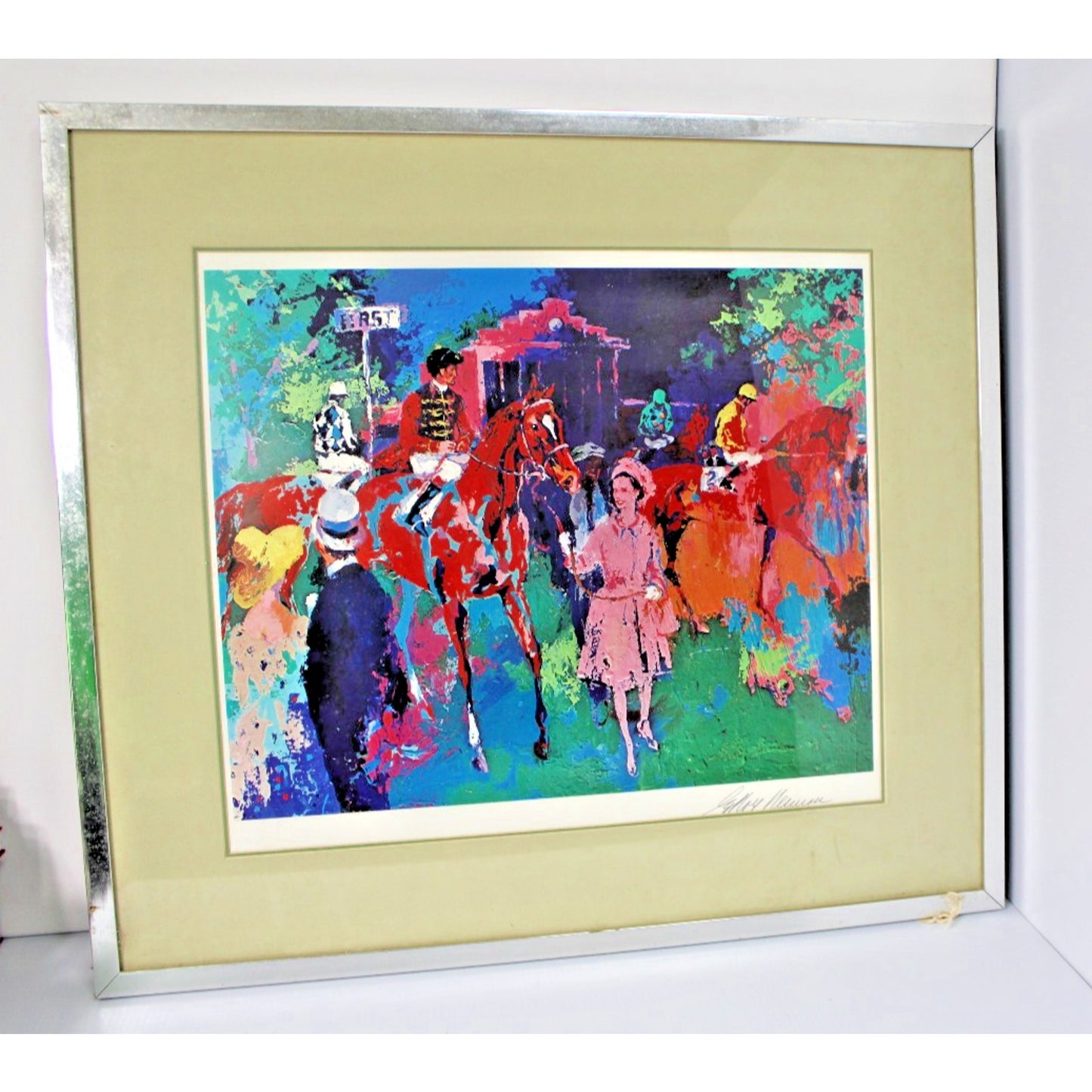 Hand Signed LEROY NEIMAN SERIGRAH- The Queen At Ascot, 31x28 FRAMED