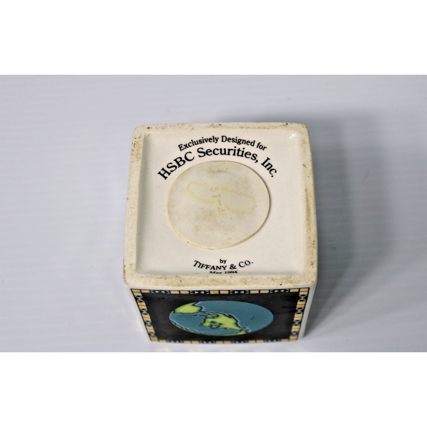 SUPER Rare Tiffany & Co. Porcelain Ceramic Bank, Globe Earth World Map HSBC 1994