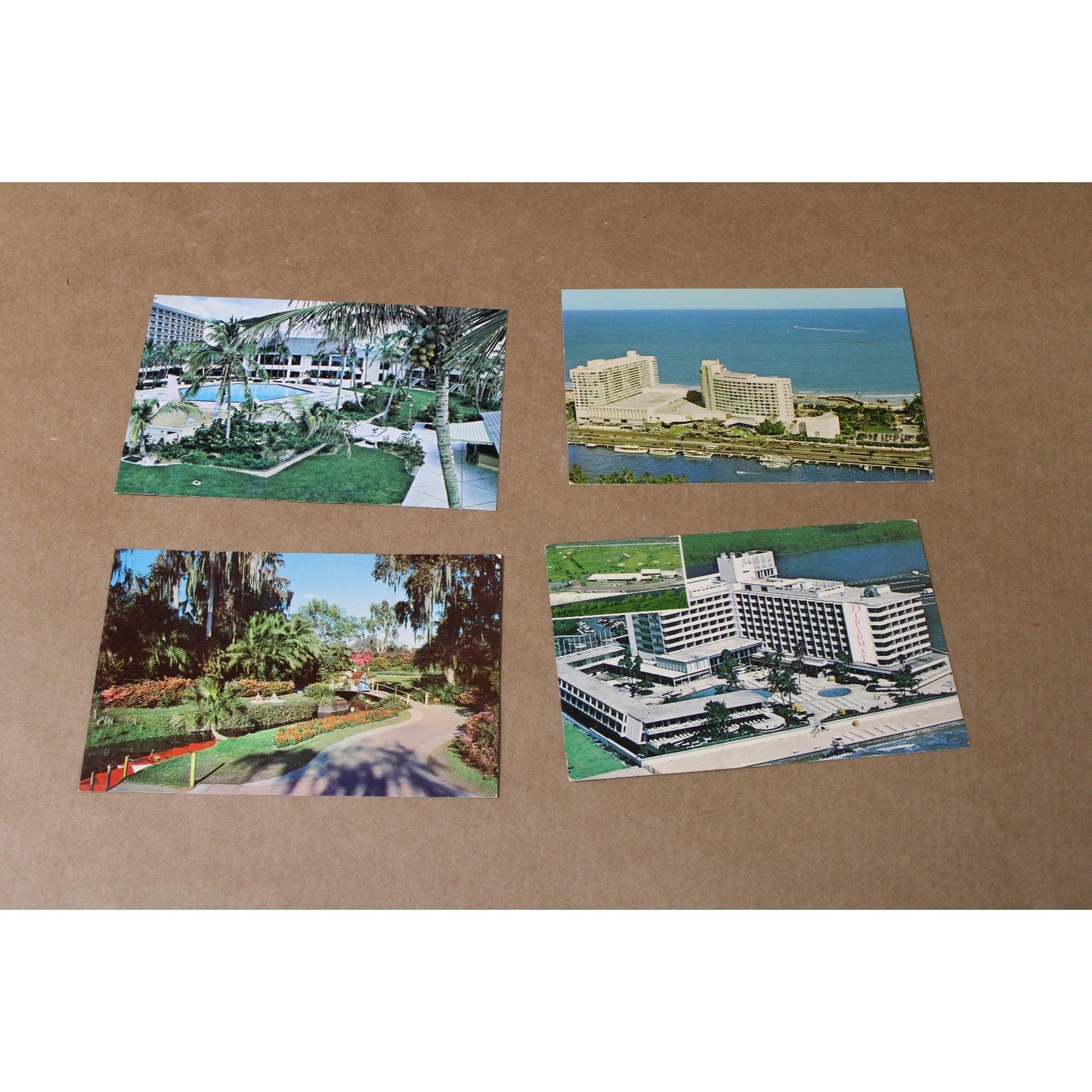 4 Vintage Mid-Century Florida Travel Postcards, Miami, Hollywood- Lot 4