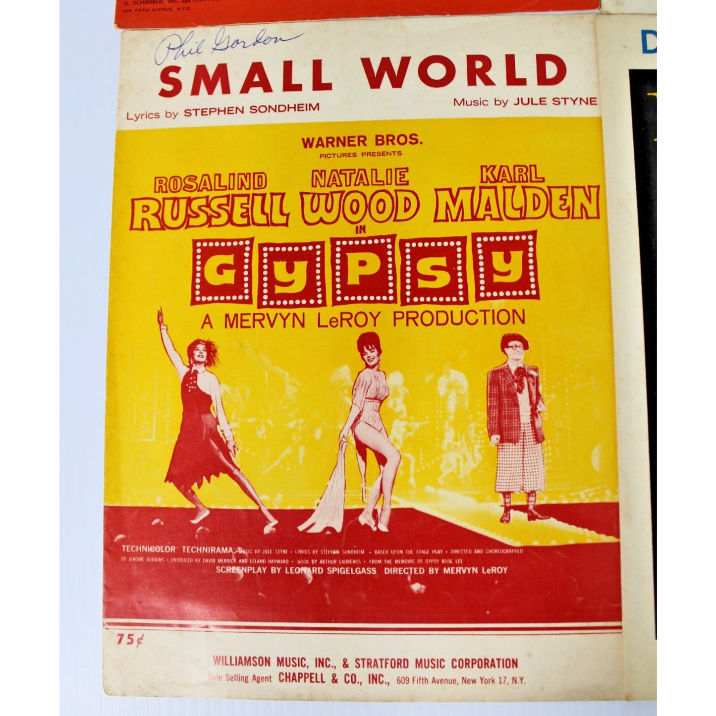 6 Pc. Vintage Broadway Sheet Music- Sondheim, Rodgers, Merrill, Bernstein, Styne
