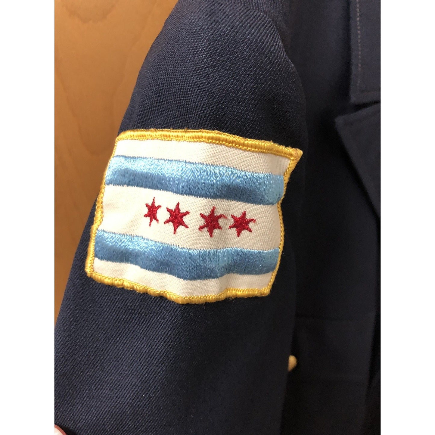 Vintage Chicago Police Coat Double Breasted Brawny Blues Kale Uniform Jacket