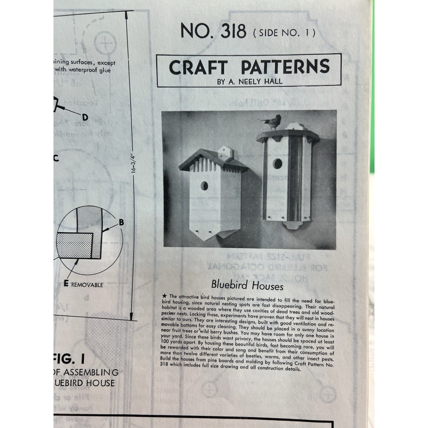 Lot Of 9 Bird House Plans Full Size Craft Patterns Instructions Project List