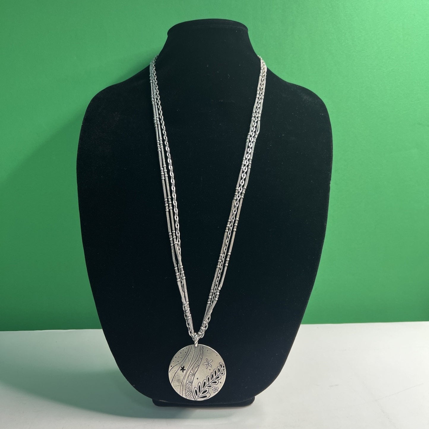 Coldwater Creek Circle Of Life Necklace Statement Piece Multi Strand & Pendant