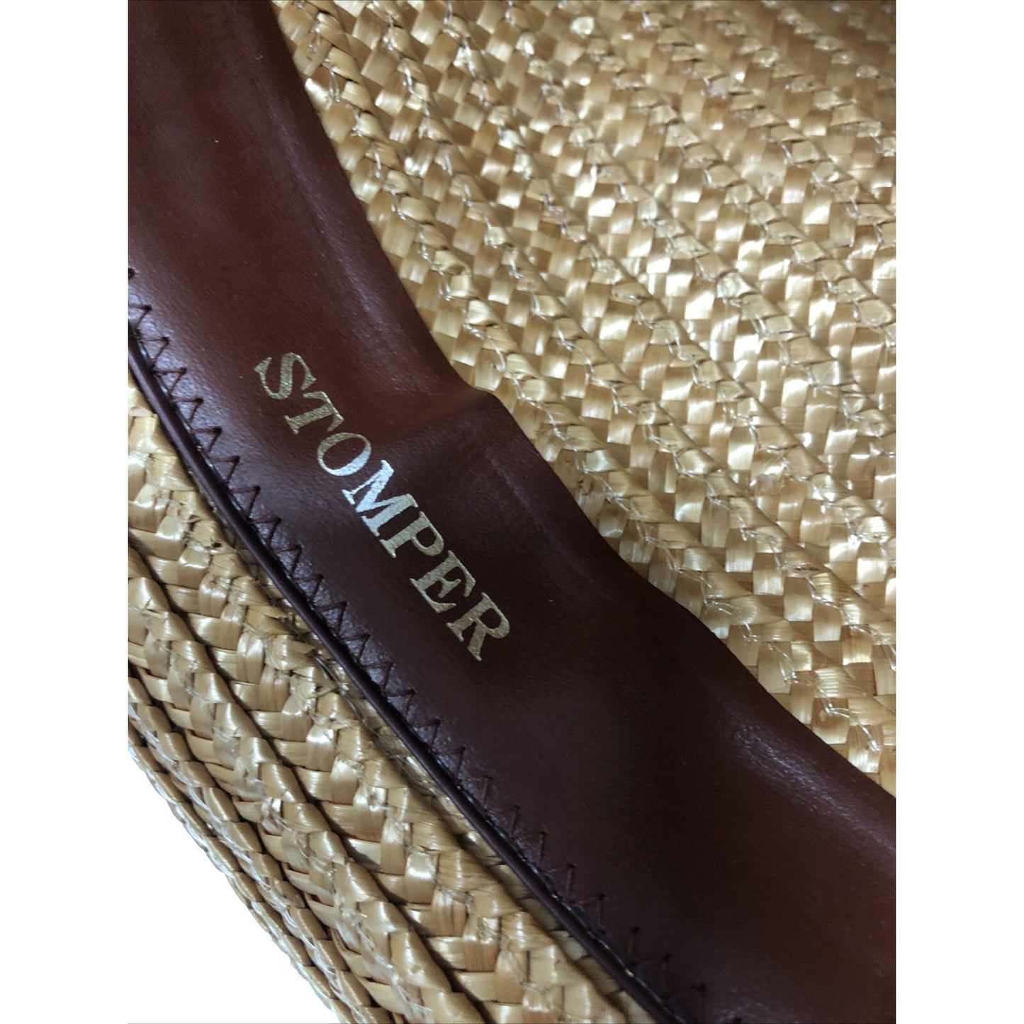 Vtg Stomper Western Style Cowboy Cowgirl Hat Straw Tan Rodeo Farm Made in Italy