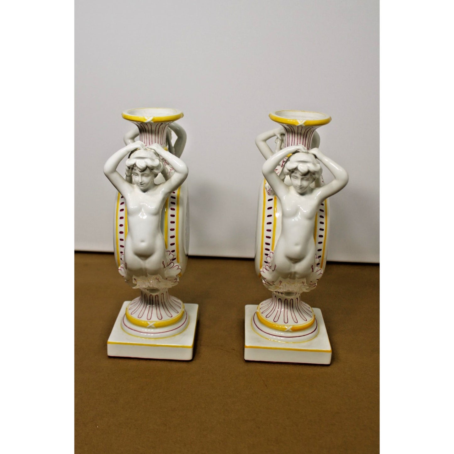 Pair of Porcelain Mermaid Vases by Jeanne Reed's Historic Charleston Foundation