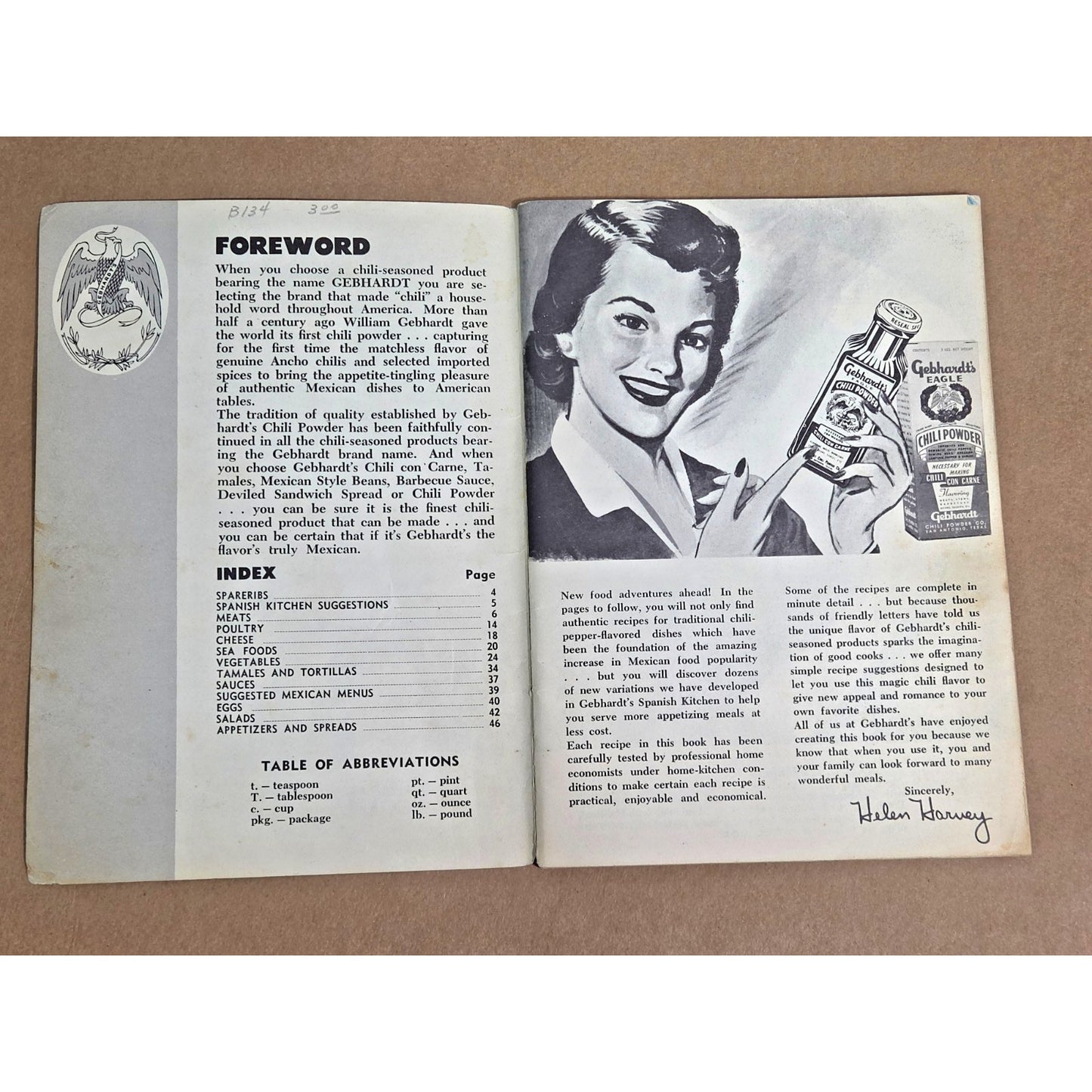 Vintage 1949 Gebhardt's Mexican Cookery for American Homes Recipe Booklet