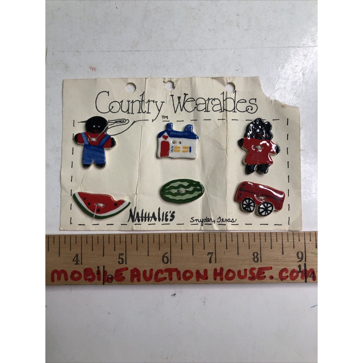 Vintage BUTTONS Nathalie’s Country Wearables Set 6 Snyder Texas