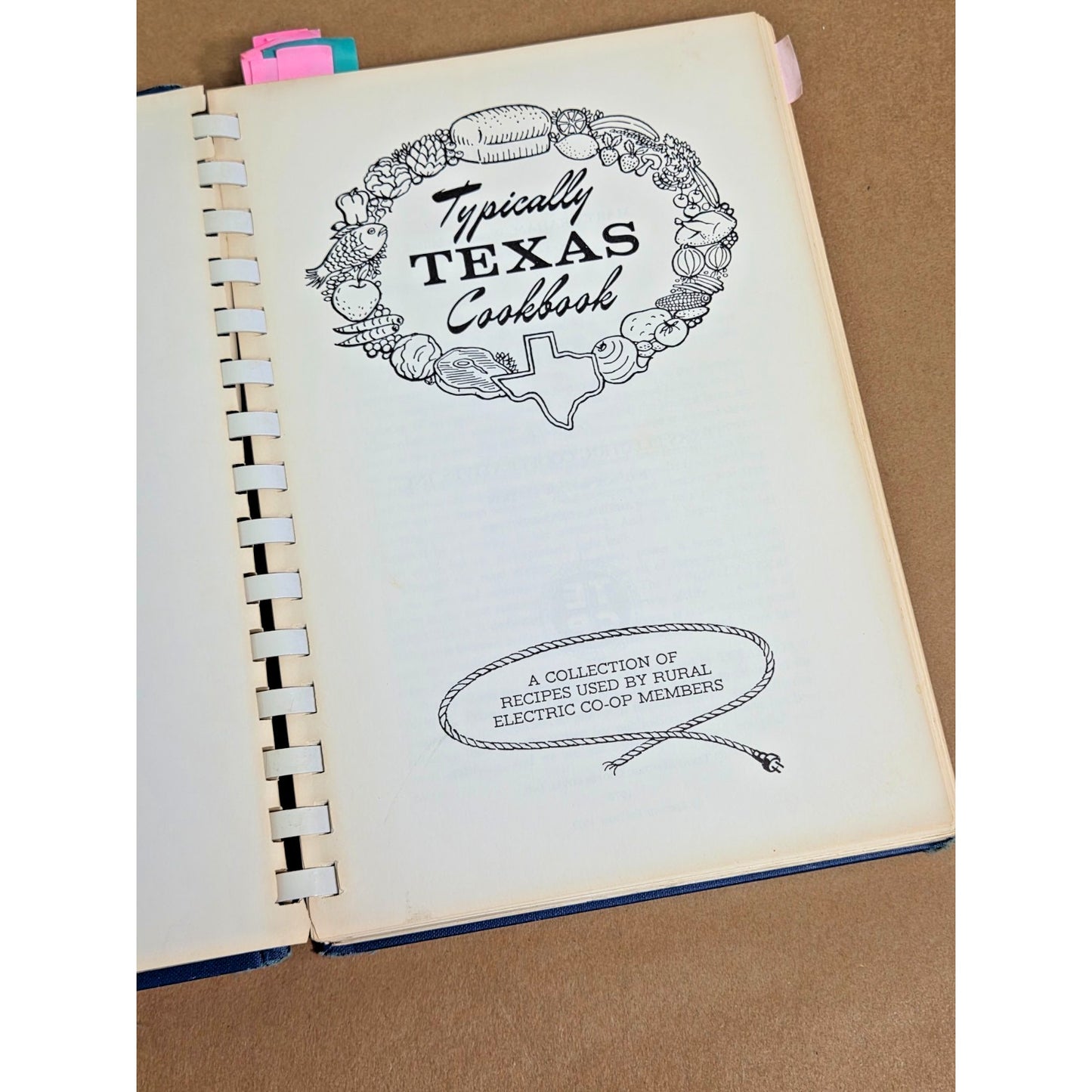 Vintage 1971 Typically Texas Cookbook - Rare 2nd Printing Rural Co-op Recipes