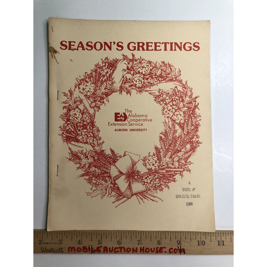 1986 Chambers County Alabama Cookbook Auburn University Cooperative Extension