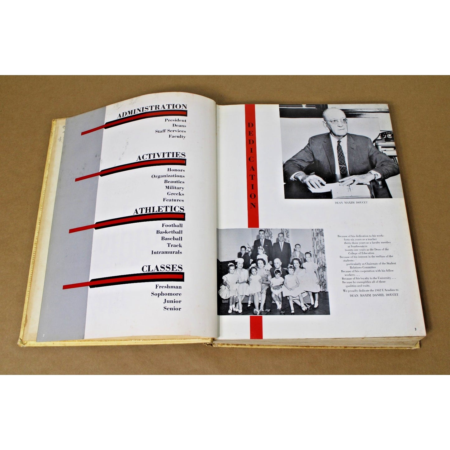 1962 University of Southwestern Louisiana "L'acadien" Vintage Yearbook