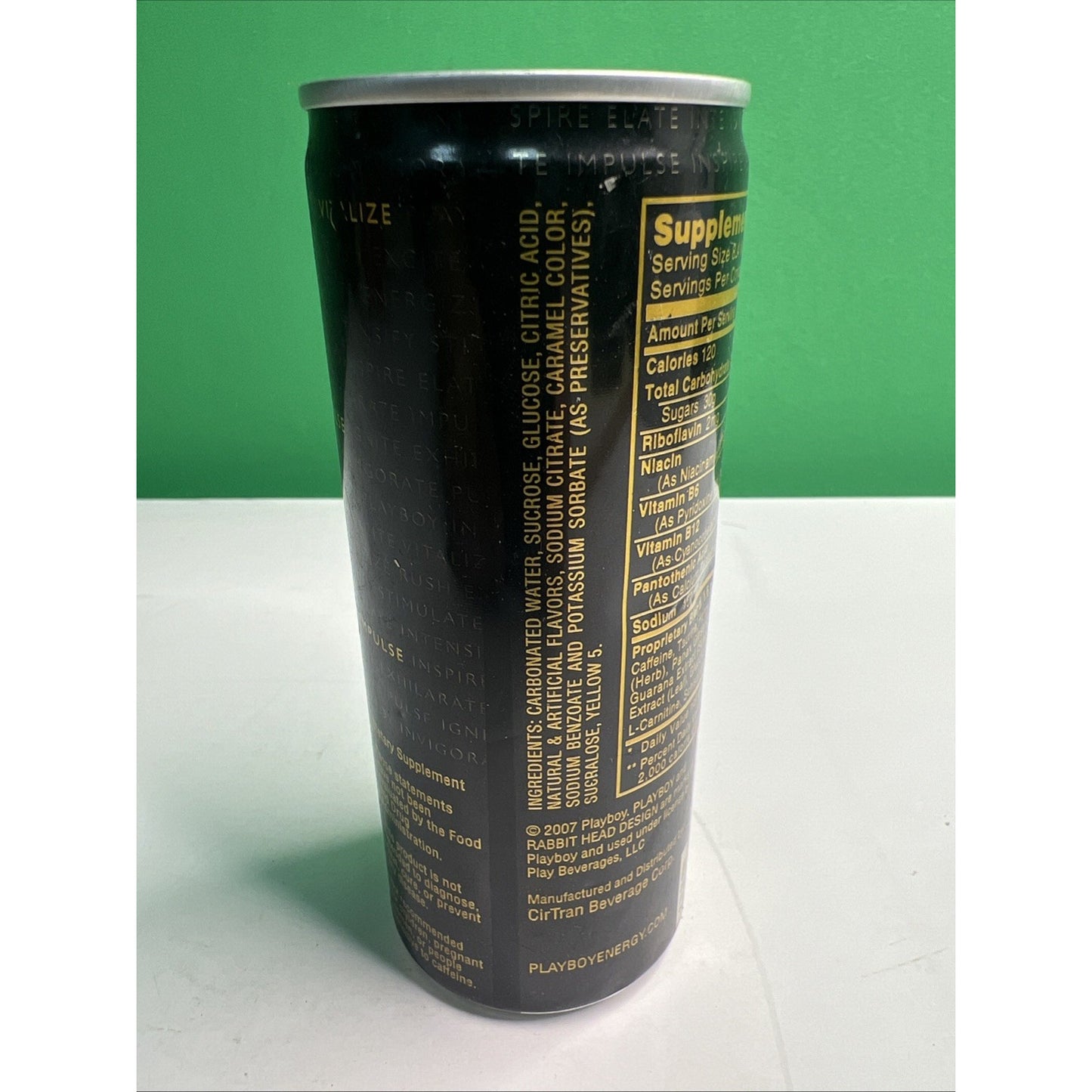 PLAYBOY Regular Energy Drink 1 Single Empty Can 8.4fl oz - RARE Collectible