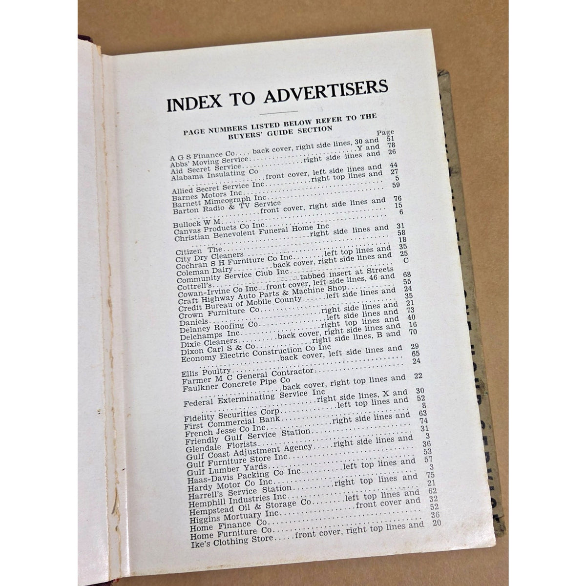 1956 Polk’s Prichard Alabama City Directory - Vintage Mobile County History