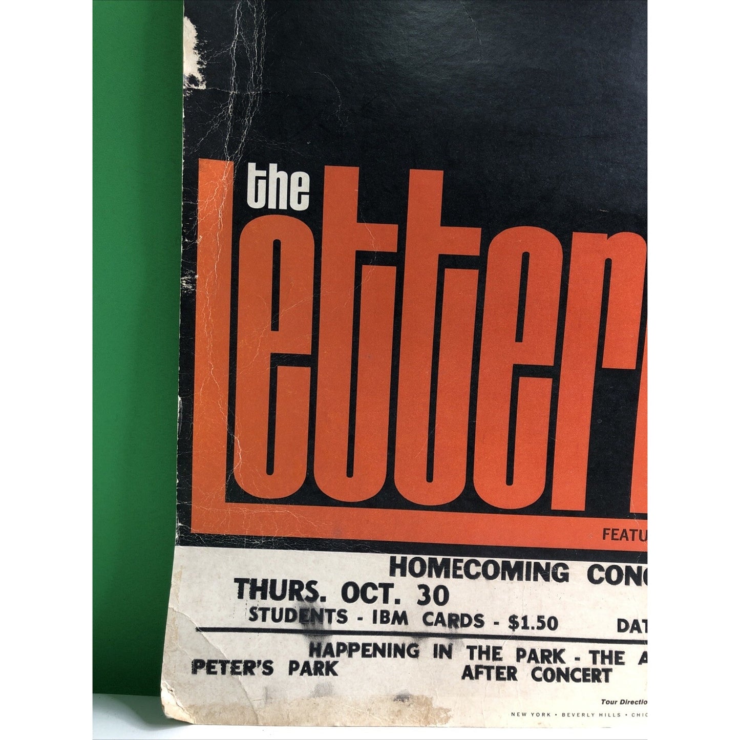 Vtg THE LETTERMEN 1970 Original Tour Poster Homecoming Concert Capitol Records