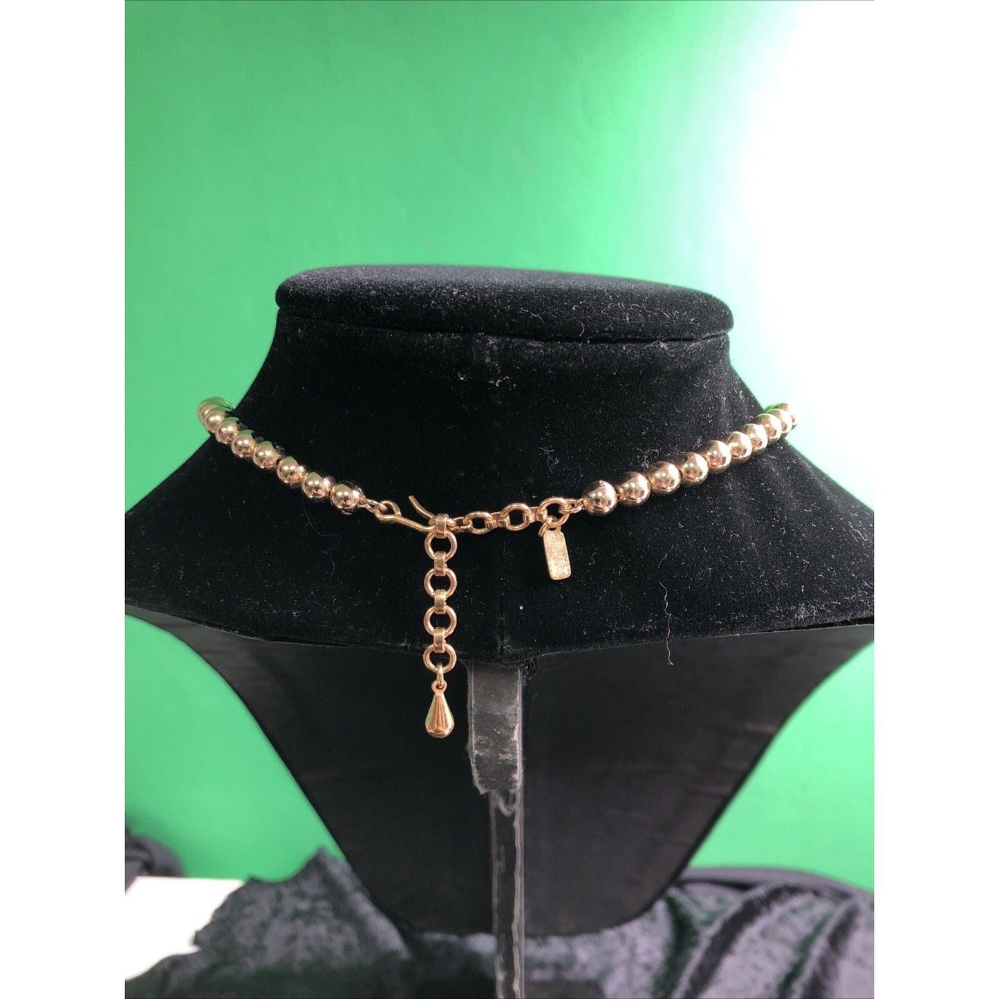 Vintage MONET Goldtone Bead 16” Choker Necklace Signed Tag