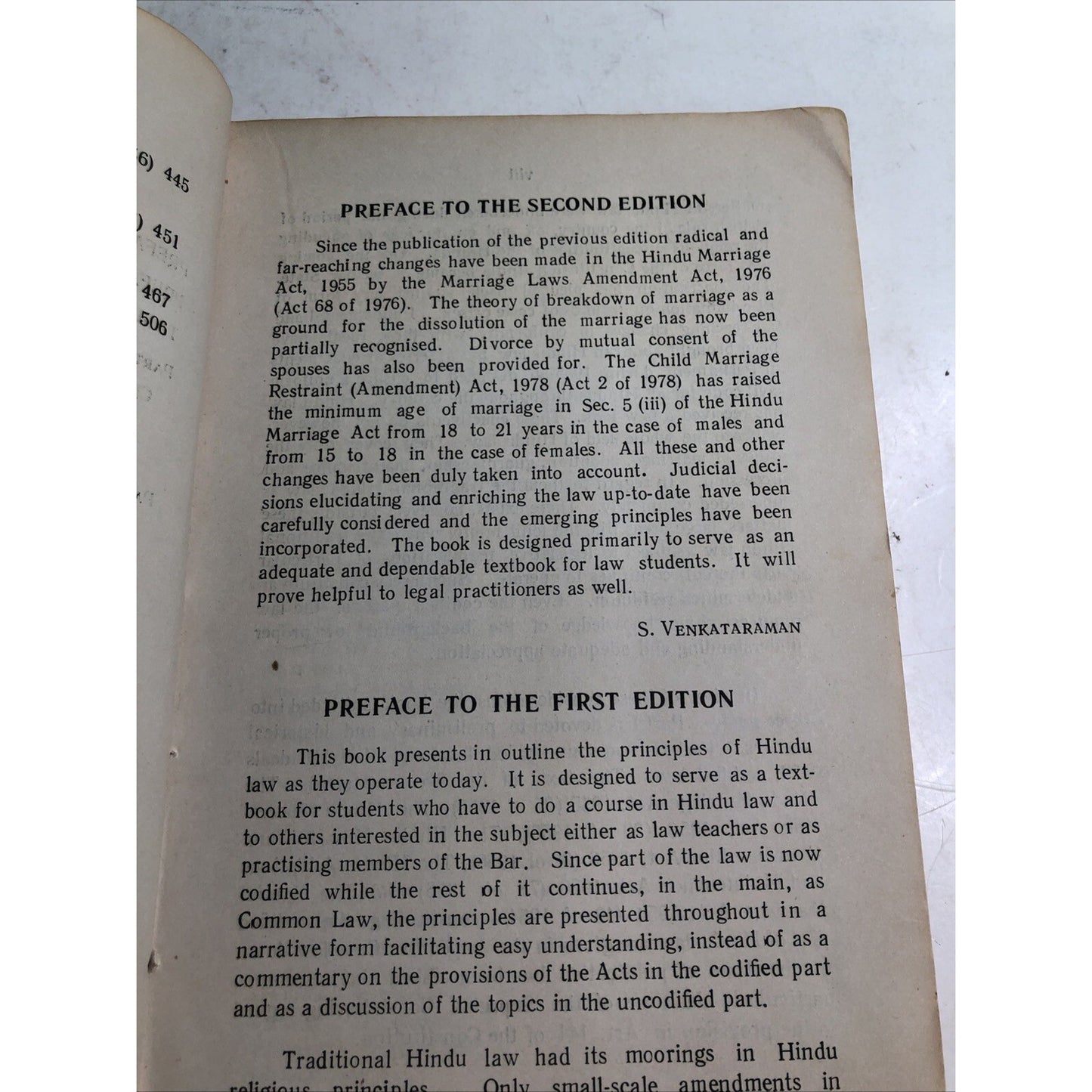 A Treatise On Hindu Law S. Venkataraman 1980 Paperback