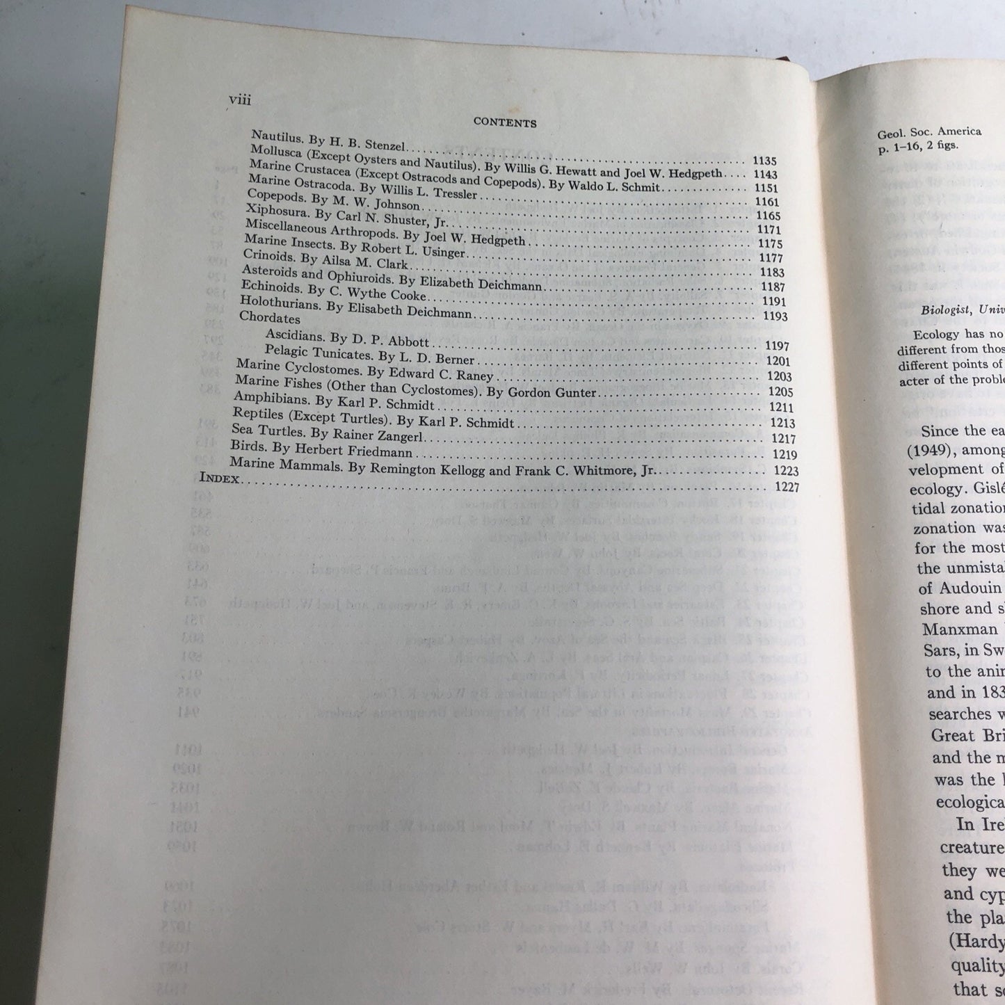 1957 Treatise Marine Ecology Paleoecology Vol. 1 Illus. Maps Geological Society