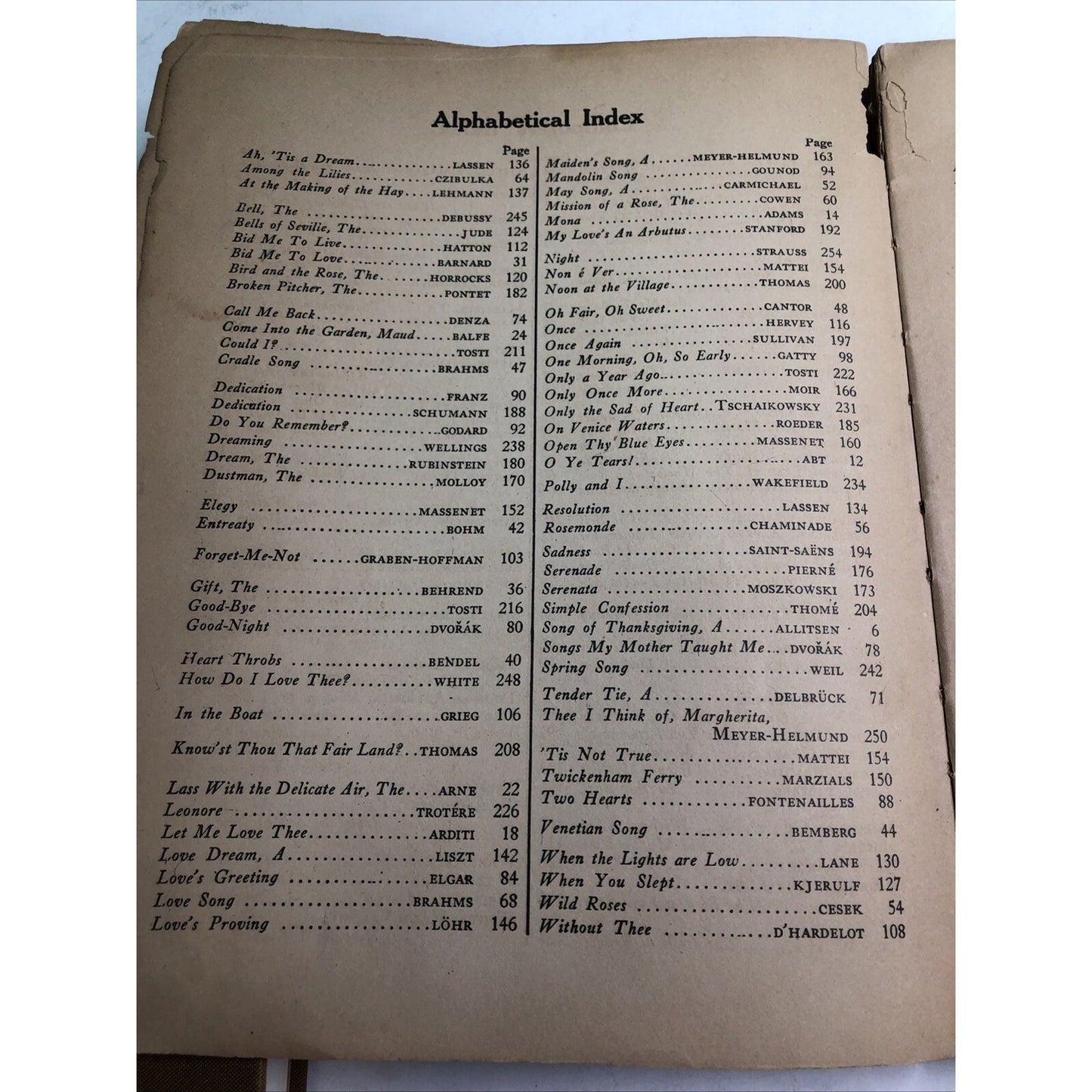 1917 BALLADS THE WHOLE WORLD SINGS MUSIC BOOK Albert E. Wier Famous Composers