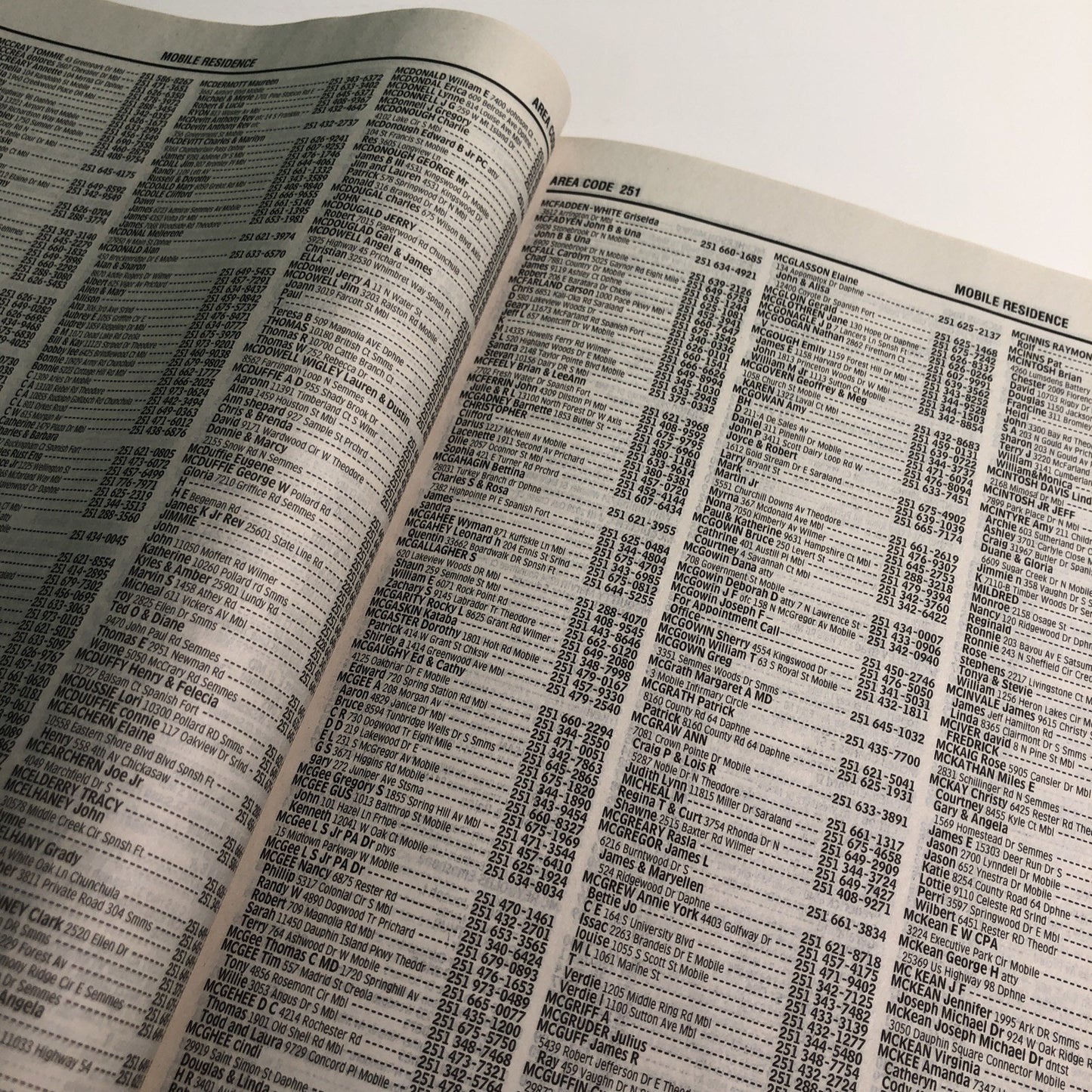 June 2015 2016 YP White Pages Mobile Alabama AL Residential Phone Directory