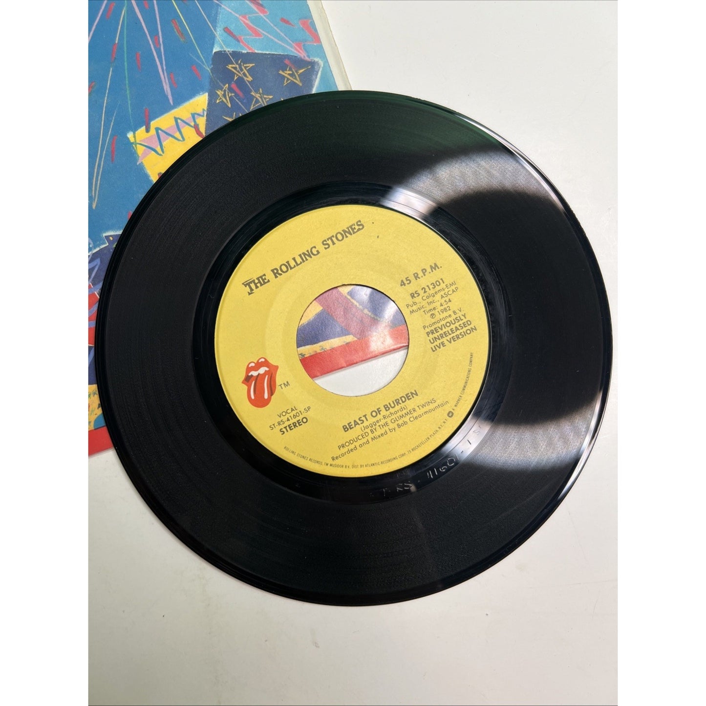 ROLLING STONES Going to a Go Go / Beast of Burden w/Picture Sleeve 45 RPM 1982