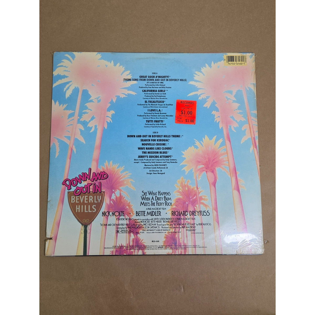 SEALED NOS Down and Out in Beverly Hills Movie Soundtrack Vinyl LP 1986 MCA-6160