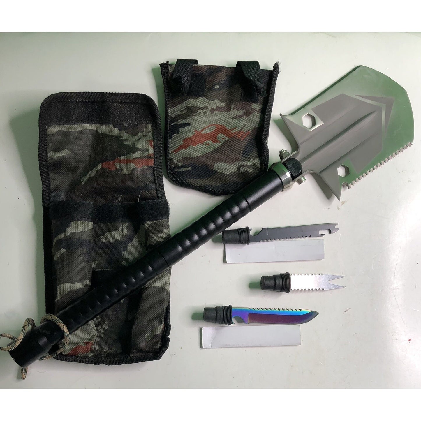 Military Folding Shovel & Blades Compass Survival Tactical Camping Hunting