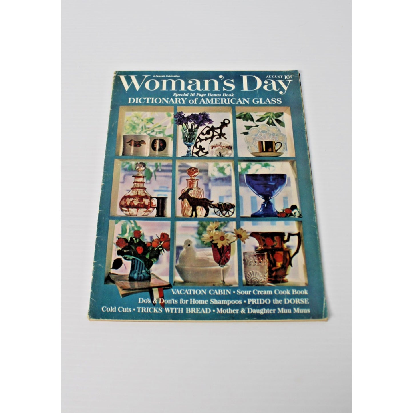 1961 August Woman's Day Magazine, Special Issue American Glass, Ads, Recipes