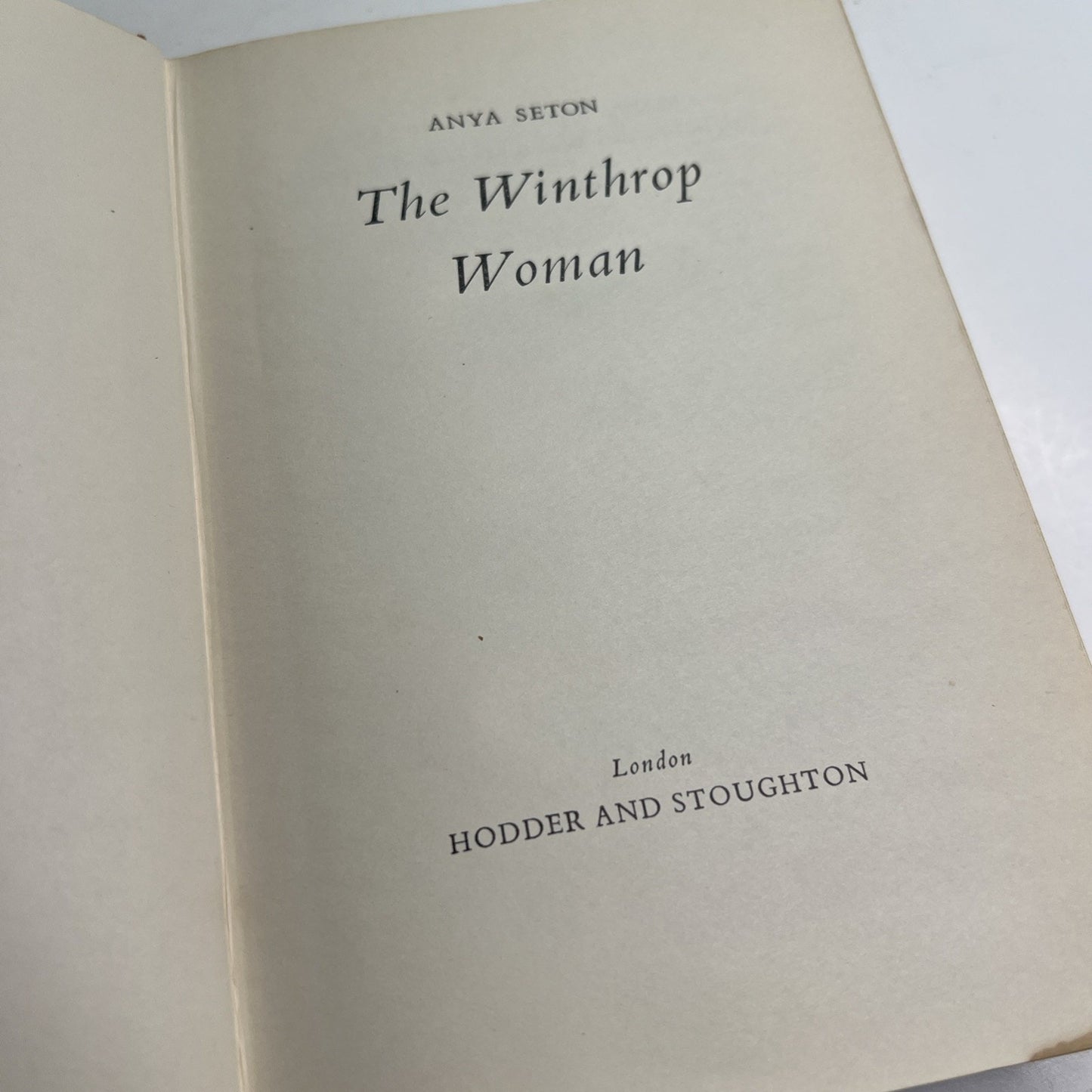 THE WINTHROP WOMAN by Anya Seton Chase 1958 Hardcover (First Edition)