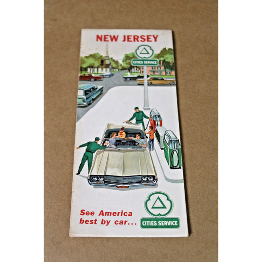 Vintage Cities Service Gas New Jersey Map 1964